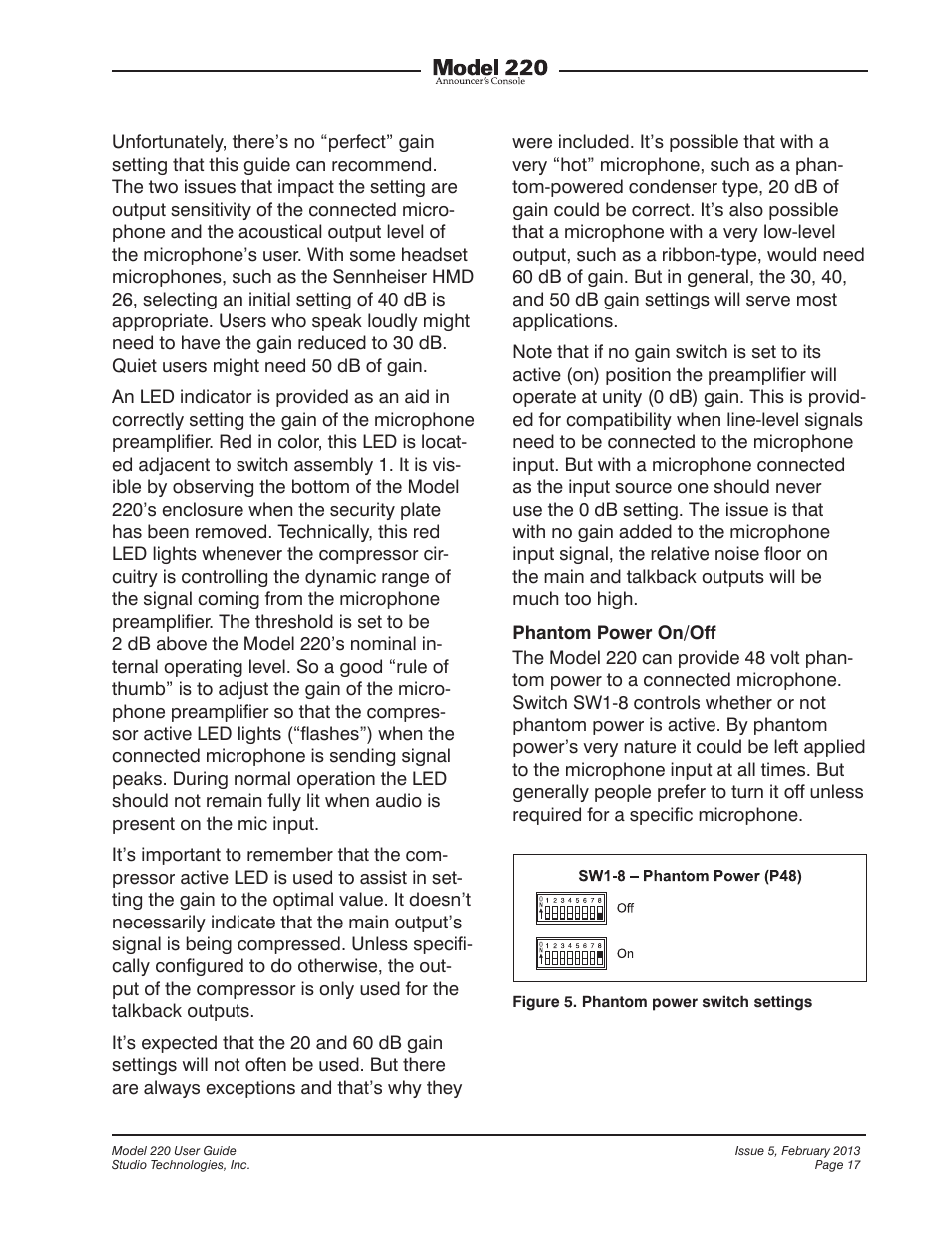 Studio Technologies 220 2013 User Manual | Page 17 / 43