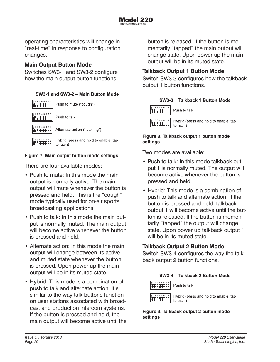 Studio Technologies 220 2013 User Manual | Page 20 / 43