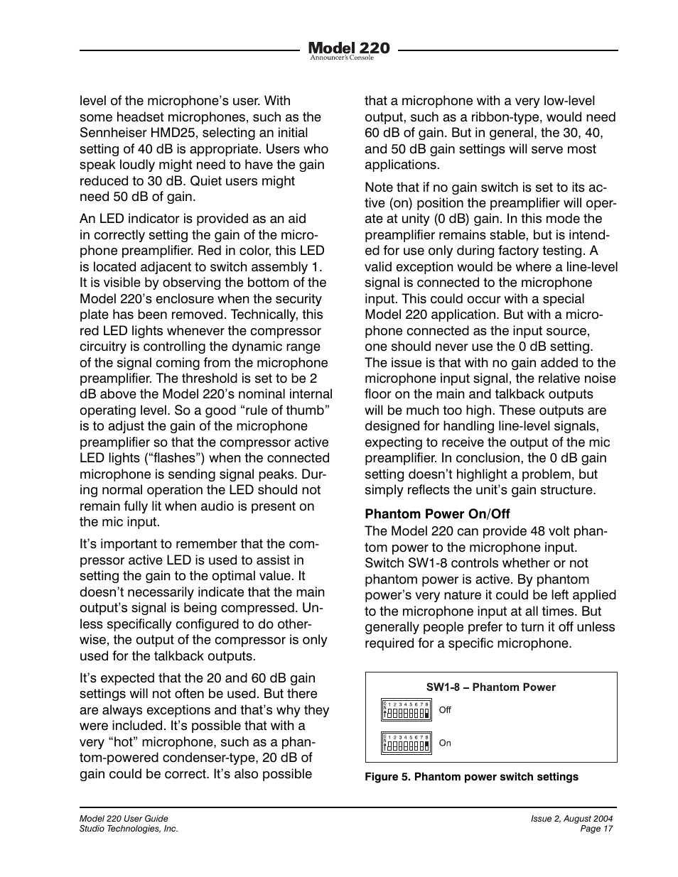 Studio Technologies 220 2004 User Manual | Page 16 / 42