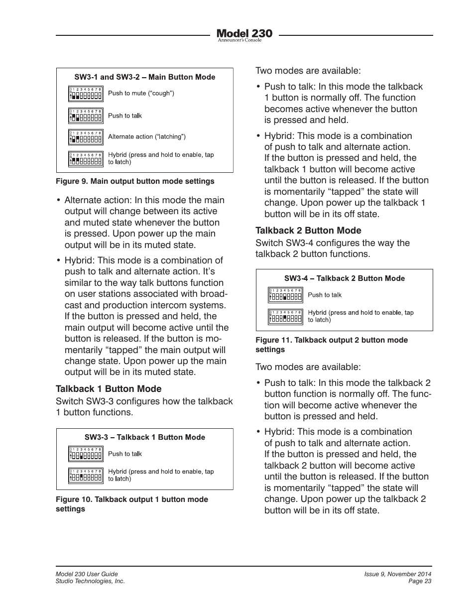 Studio Technologies 230 2014 User Manual | Page 23 / 51