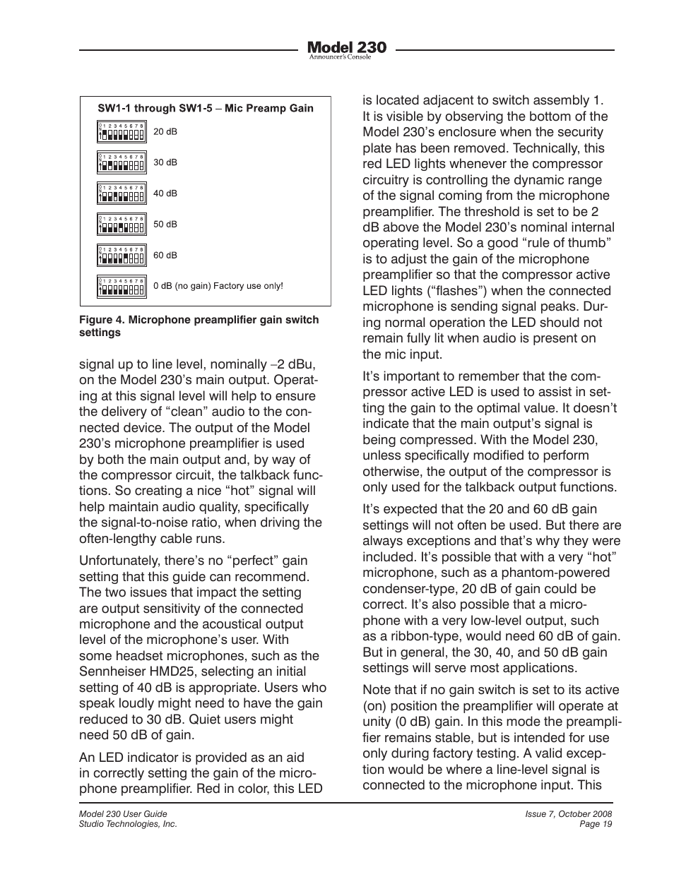 Studio Technologies 230 2008 User Manual | Page 19 / 55