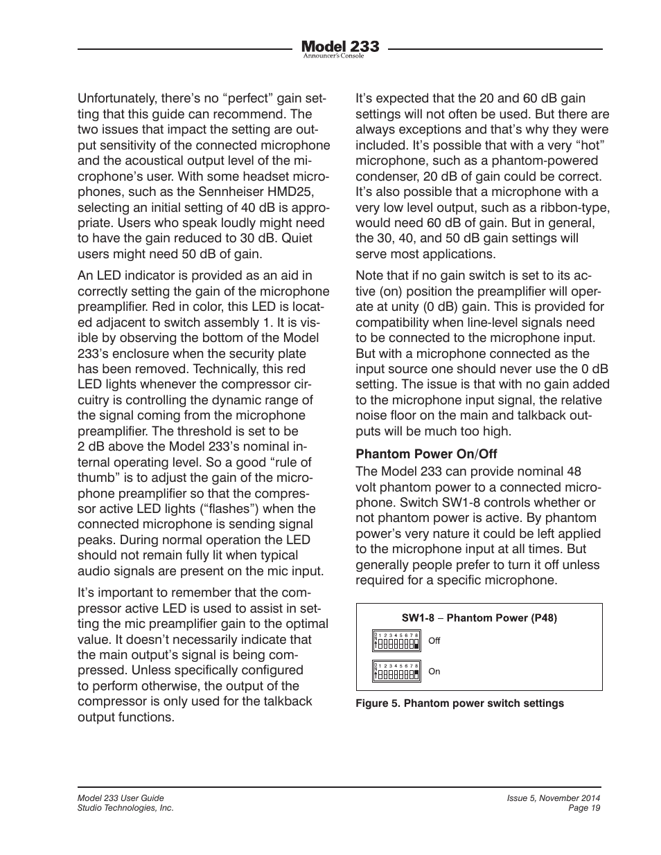 Studio Technologies M233-01151 User Manual | Page 19 / 47