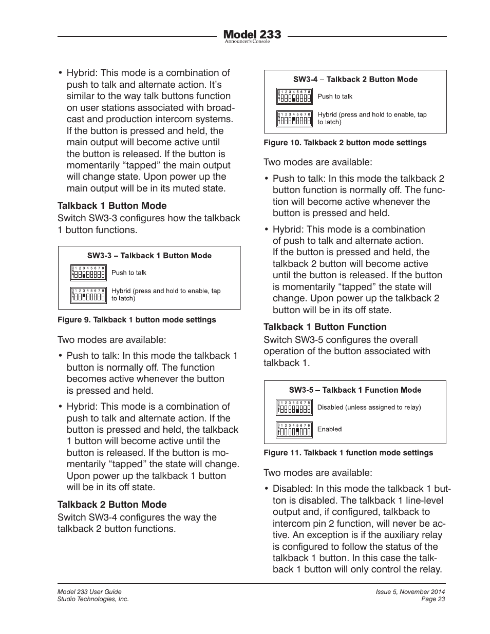 Studio Technologies M233-01151 User Manual | Page 23 / 47