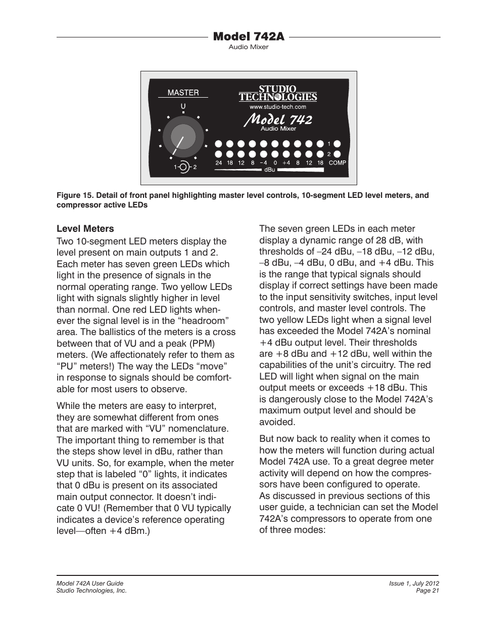 Studio Technologies 742A User Manual | Page 21 / 31