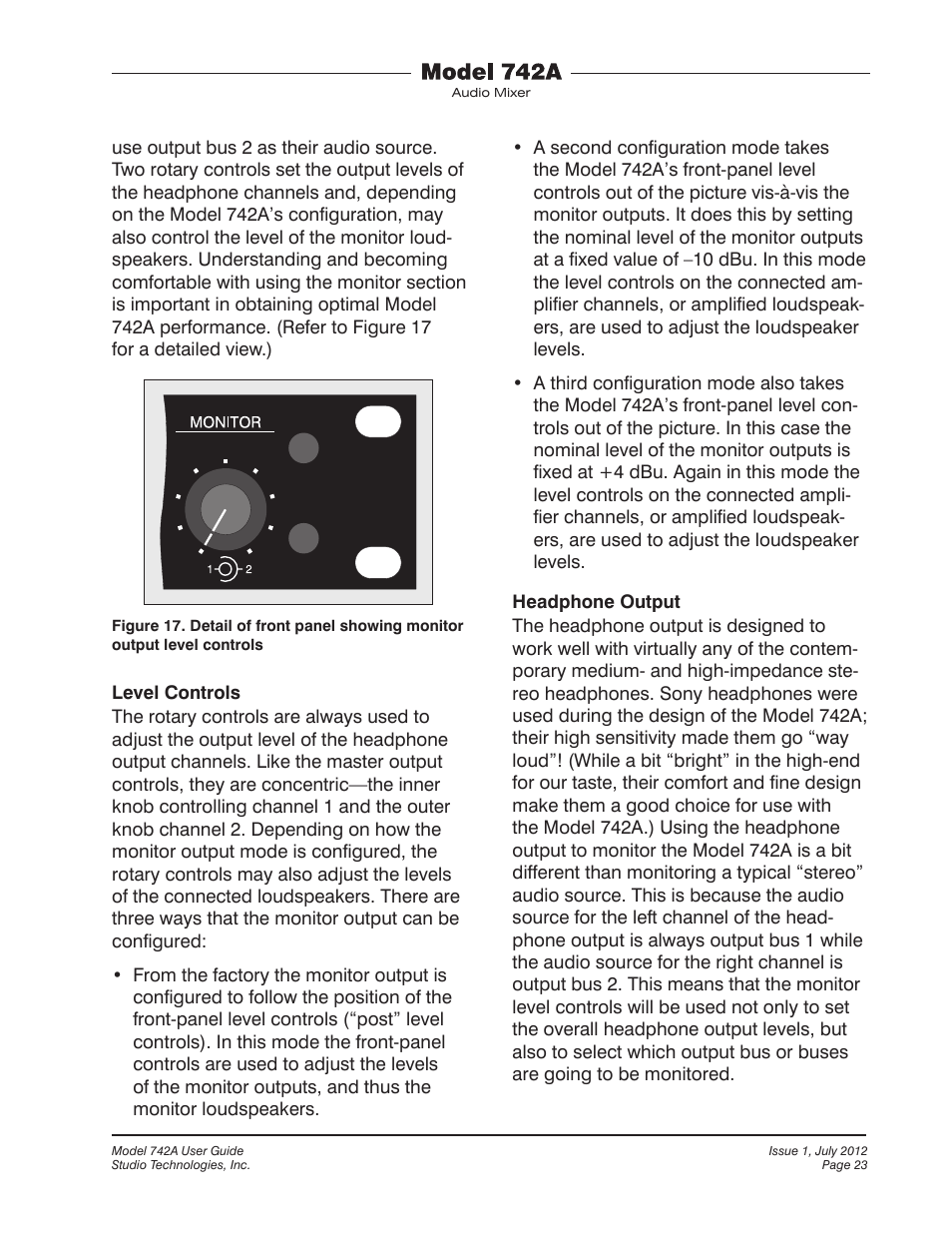 Studio Technologies 742A User Manual | Page 23 / 31