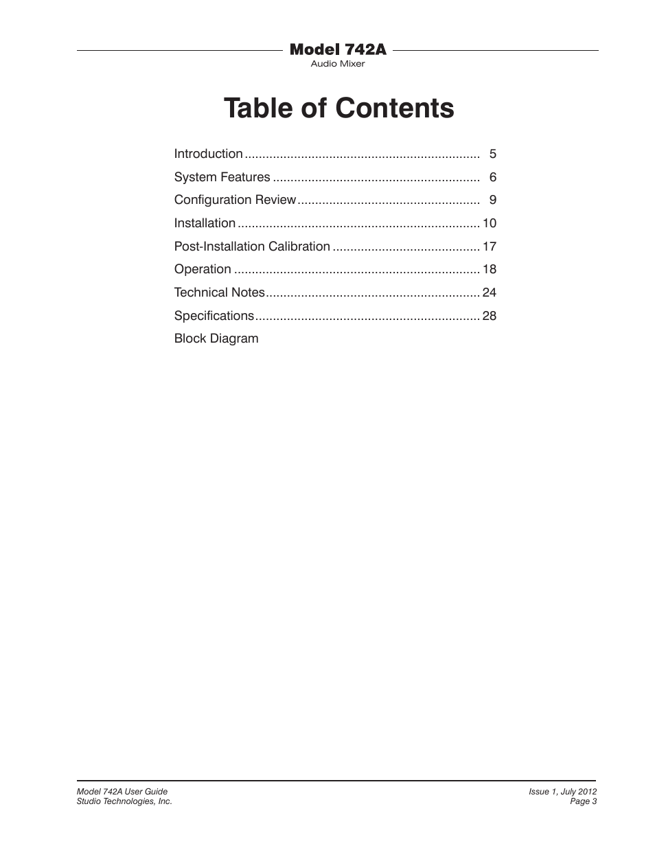 Studio Technologies 742A User Manual | Page 3 / 31