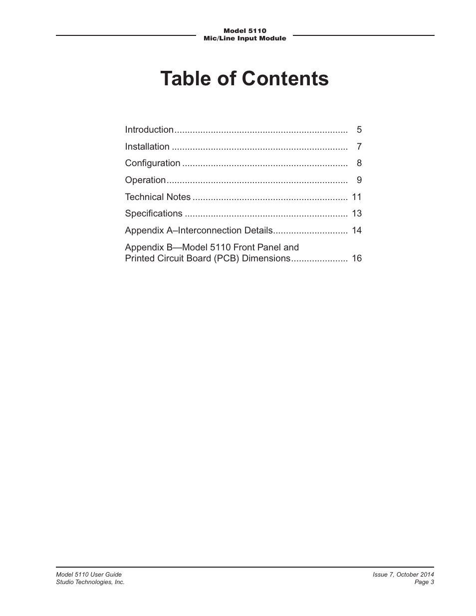 Studio Technologies 5110 V.3.2 User Manual | Page 3 / 17