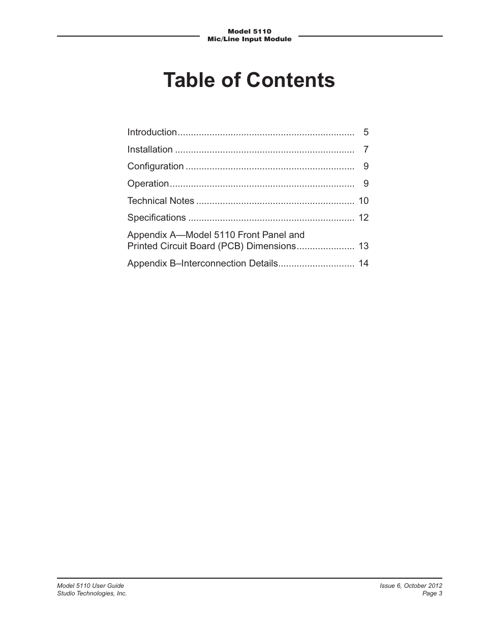 Studio Technologies 5110 V.3.0 User Manual | Page 3 / 15