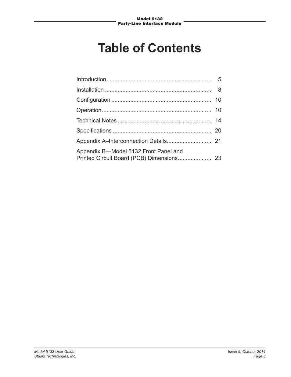 Studio Technologies 5132 2014 User Manual | Page 3 / 23
