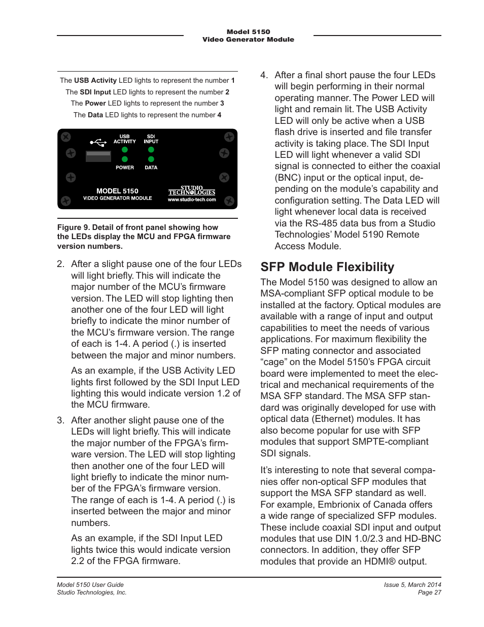 Sfp module flexibility | Studio Technologies 5150 V.1 User Manual | Page 27 / 33