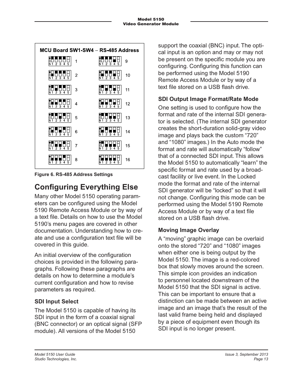 Conﬁguring everything else | Studio Technologies 5150 V.2 User Manual | Page 13 / 33