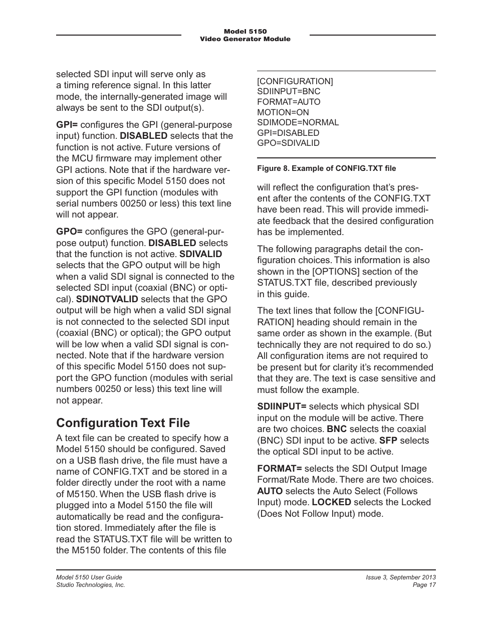 Conﬁguration text file | Studio Technologies 5150 V.2 User Manual | Page 17 / 33