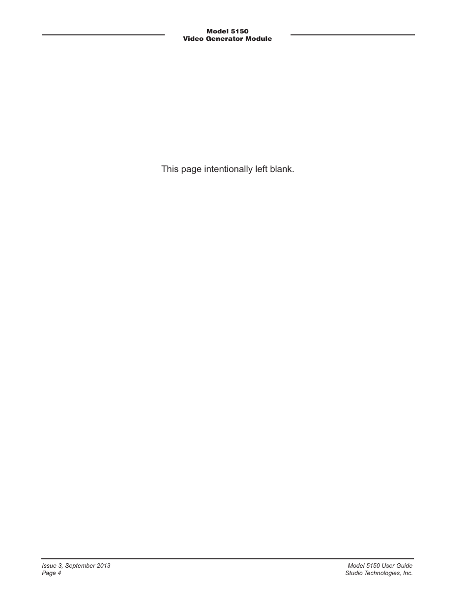 This page intentionally left blank | Studio Technologies 5150 V.2 User Manual | Page 4 / 33