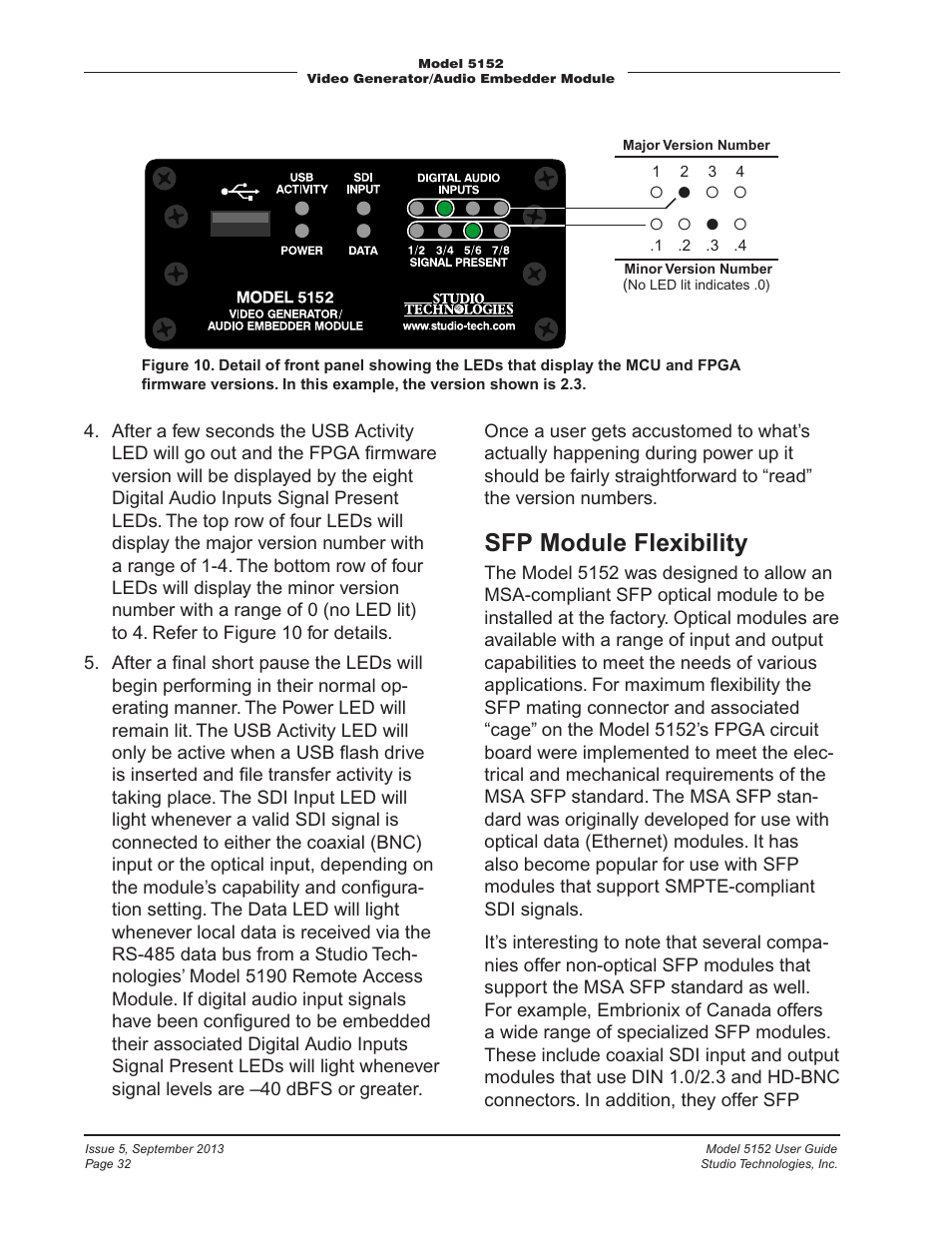 Sfp module flexibility | Studio Technologies 5152 V.1 User Manual | Page 32 / 39