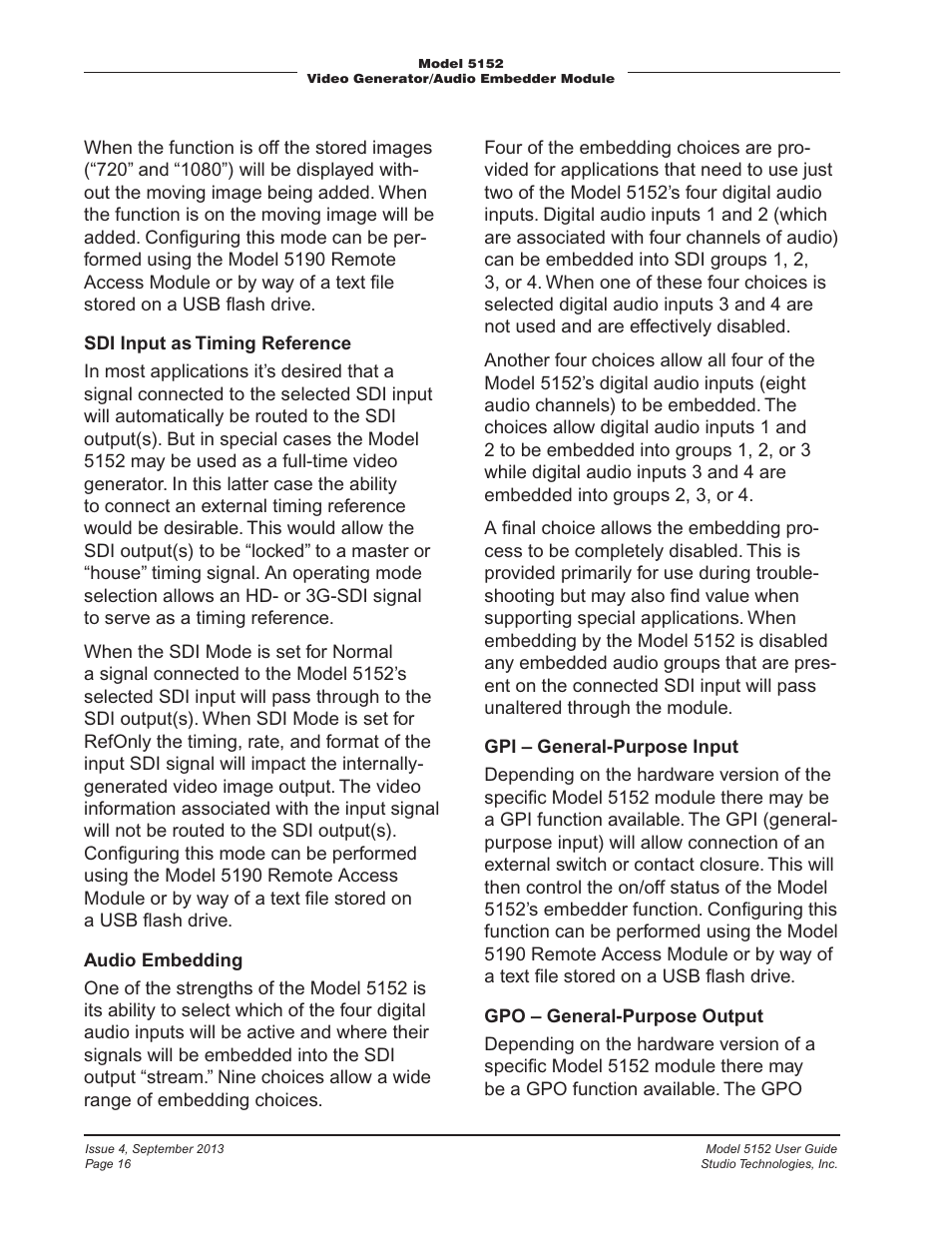 Studio Technologies 5152 V.2 User Manual | Page 16 / 37