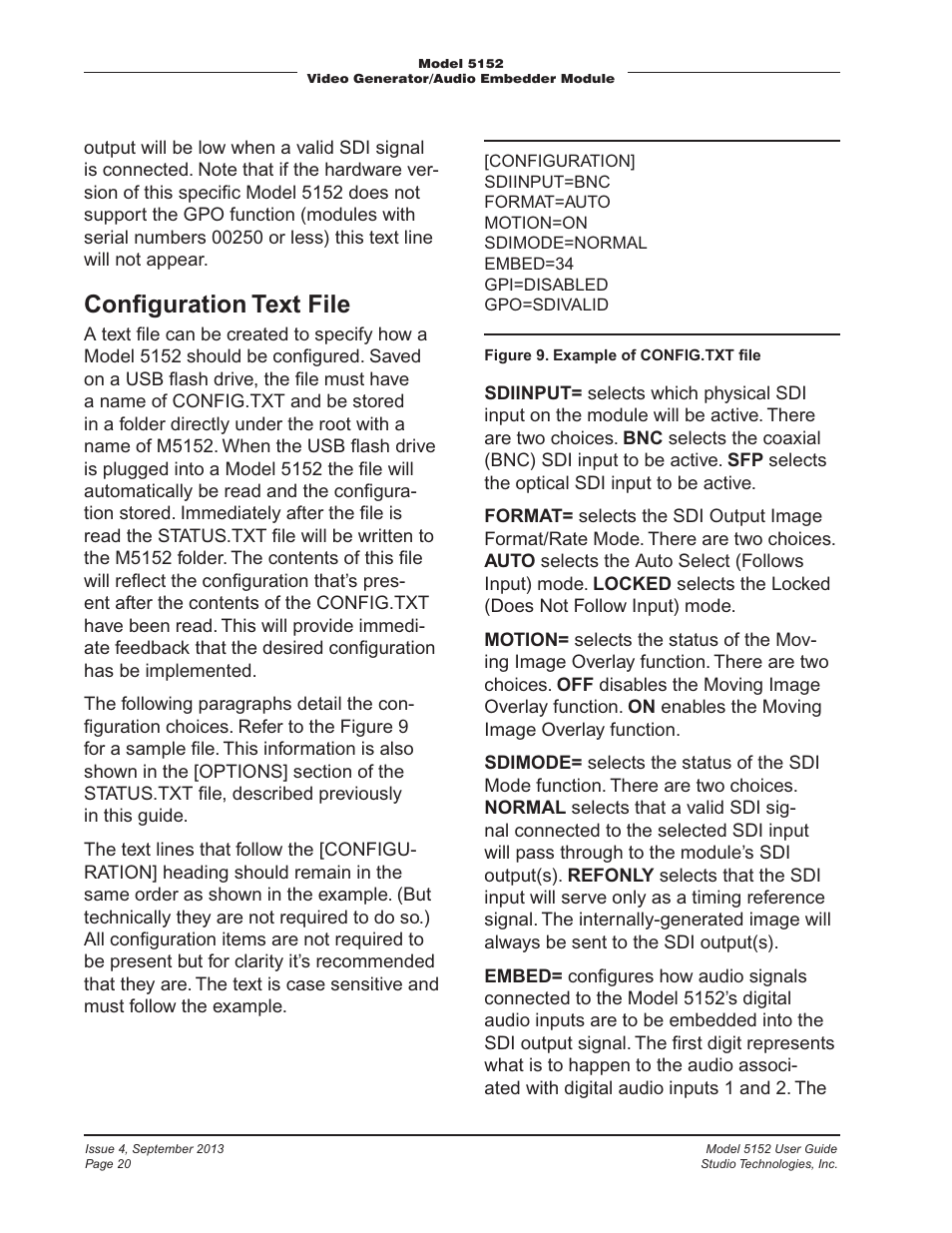 Conﬁguration text file | Studio Technologies 5152 V.2 User Manual | Page 20 / 37