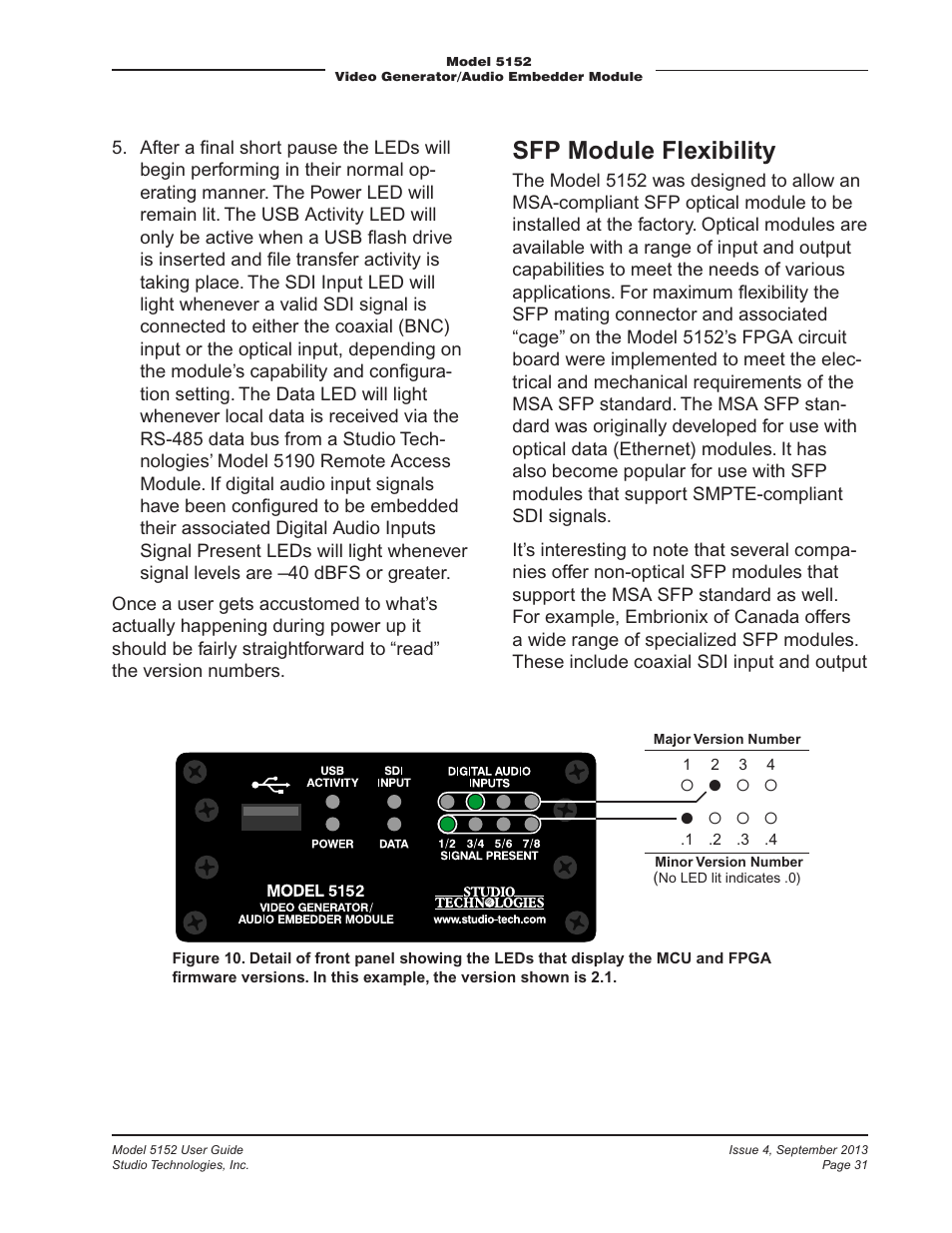 Sfp module flexibility | Studio Technologies 5152 V.2 User Manual | Page 31 / 37