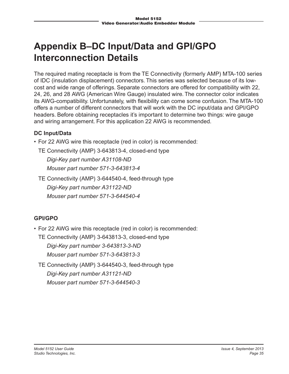 Studio Technologies 5152 V.2 User Manual | Page 35 / 37