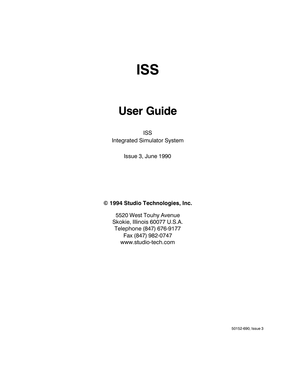 Studio Technologies ISS User Manual | 45 pages