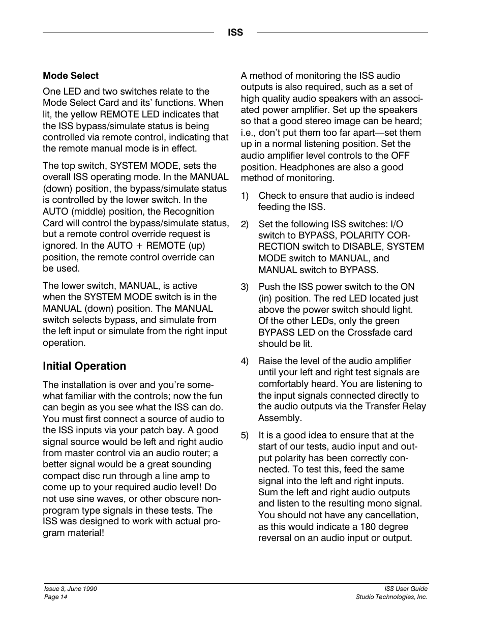 Studio Technologies ISS User Manual | Page 13 / 45