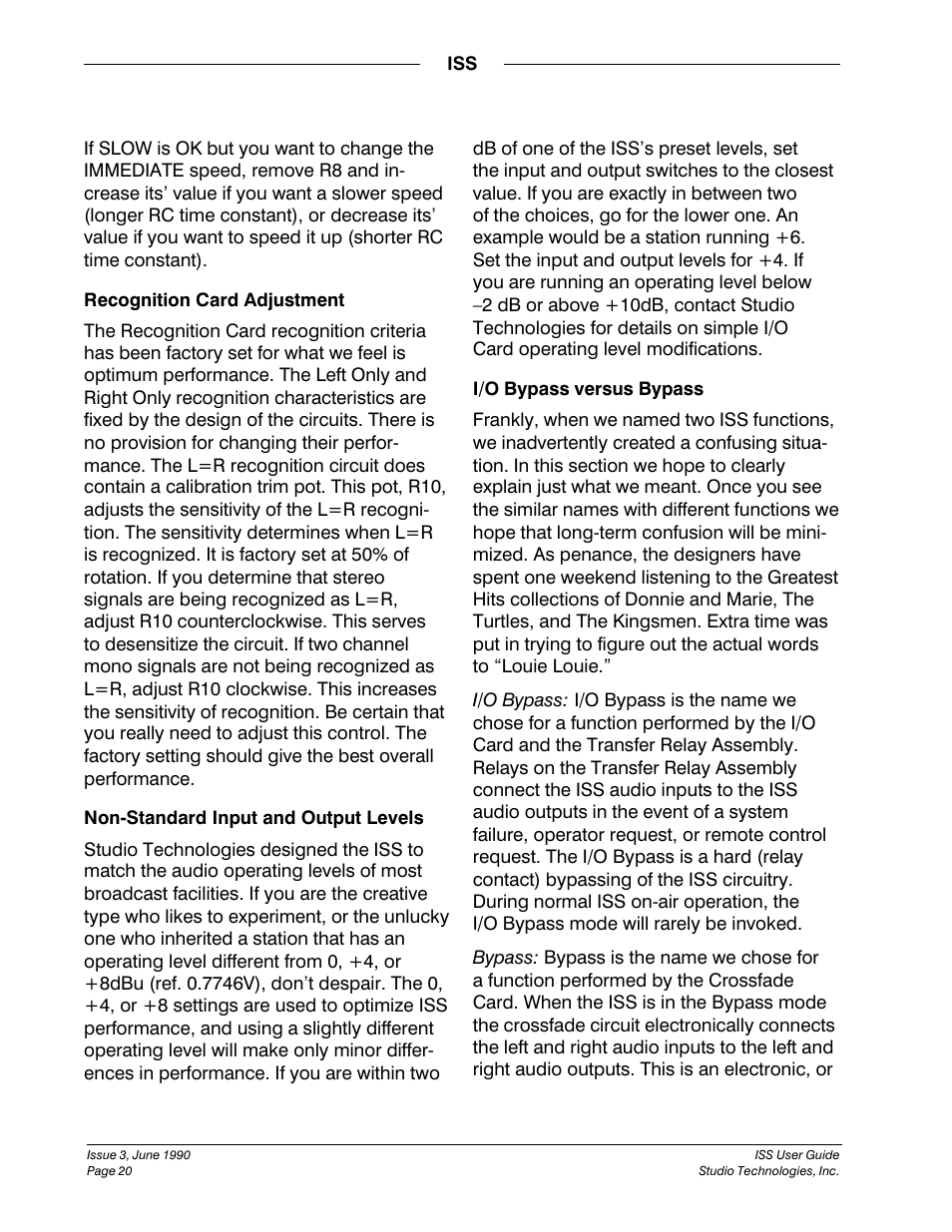 Studio Technologies ISS User Manual | Page 19 / 45