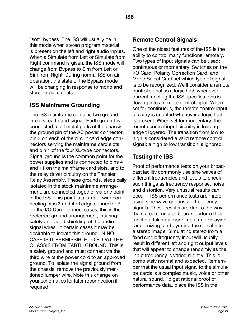 Studio Technologies ISS User Manual | Page 20 / 45