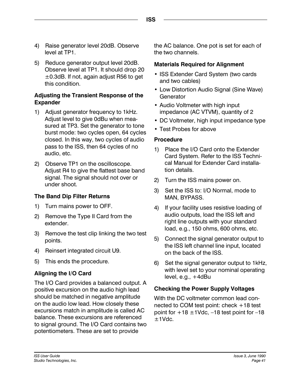 Studio Technologies ISS User Manual | Page 40 / 45