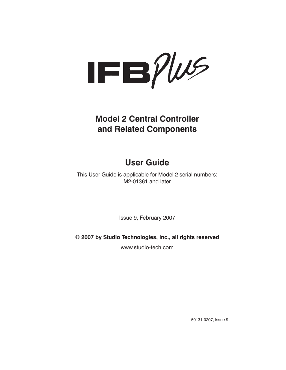 Studio Technologies IFB Plus 2007 User Manual | 51 pages