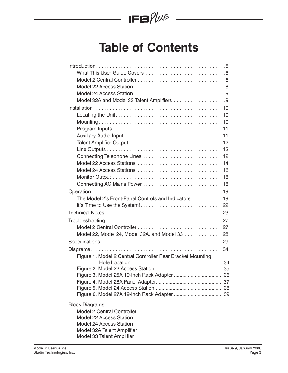 Studio Technologies IFB Plus 2007 User Manual | Page 3 / 51