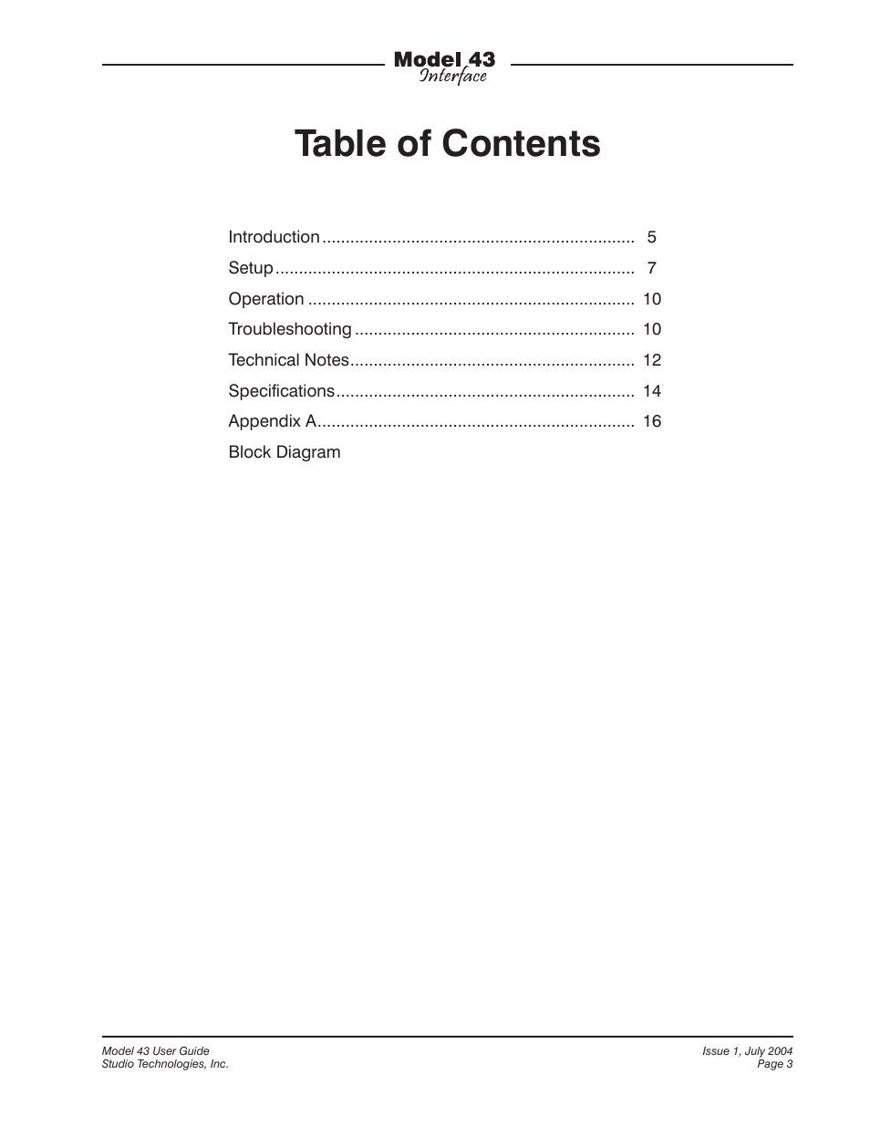 Studio Technologies 43 User Manual | Page 2 / 16