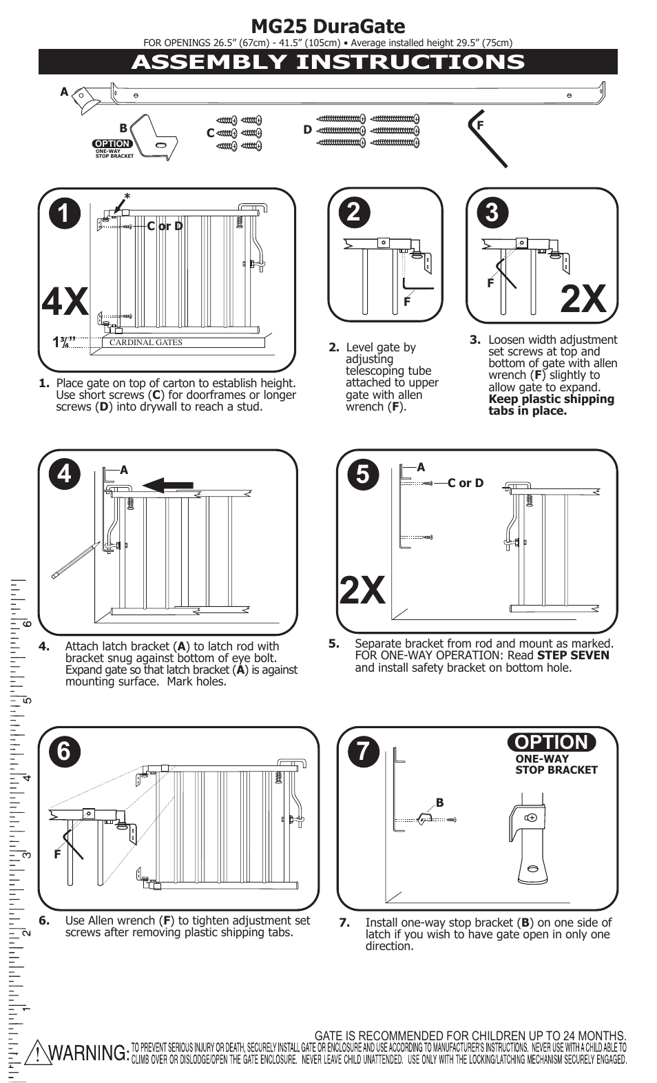 Cardinal Gates DURAGATE MG25 User Manual | 2 pages