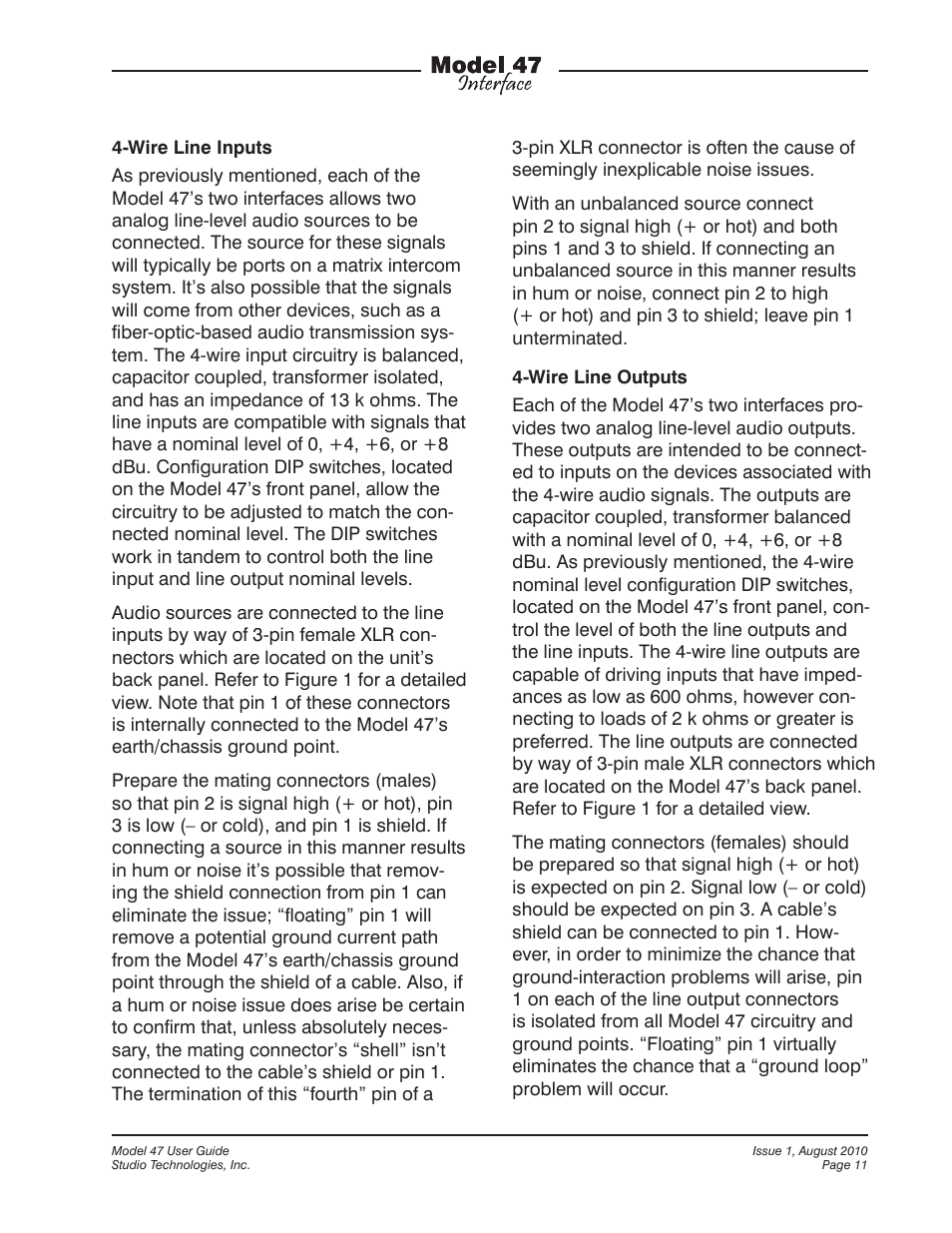 Studio Technologies 47 User Manual | Page 11 / 33