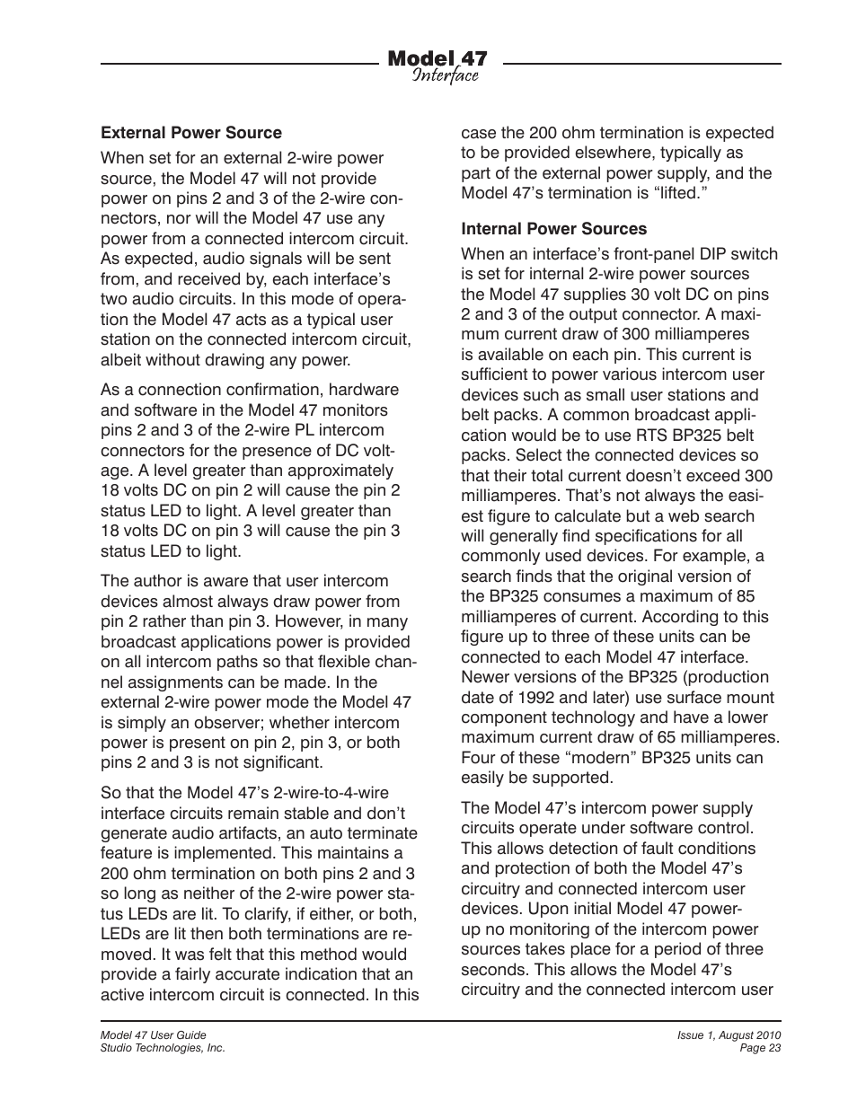 Studio Technologies 47 User Manual | Page 23 / 33