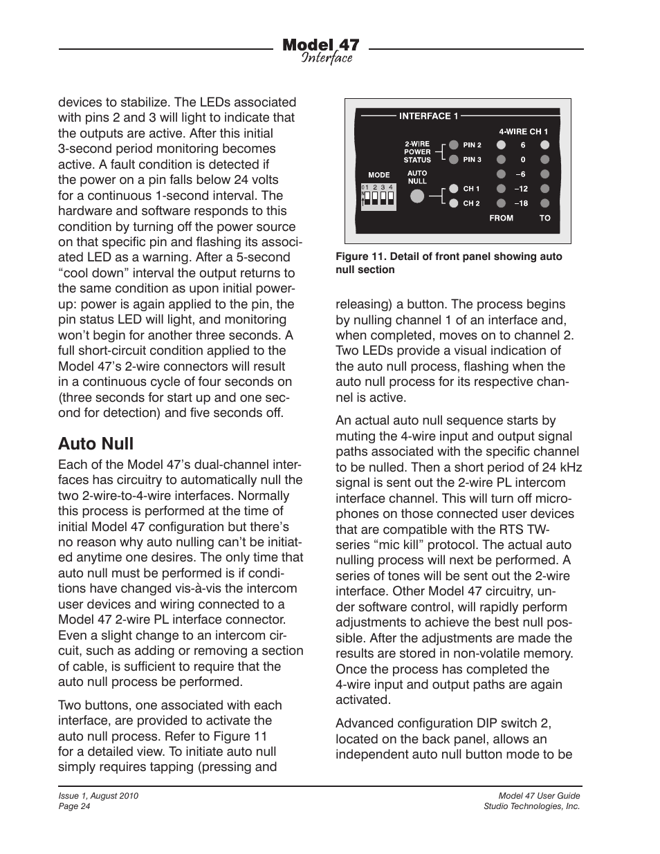 Auto null | Studio Technologies 47 User Manual | Page 24 / 33