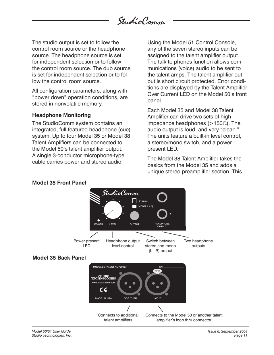 Studio Technologies 50 2004 User Manual | Page 11 / 51