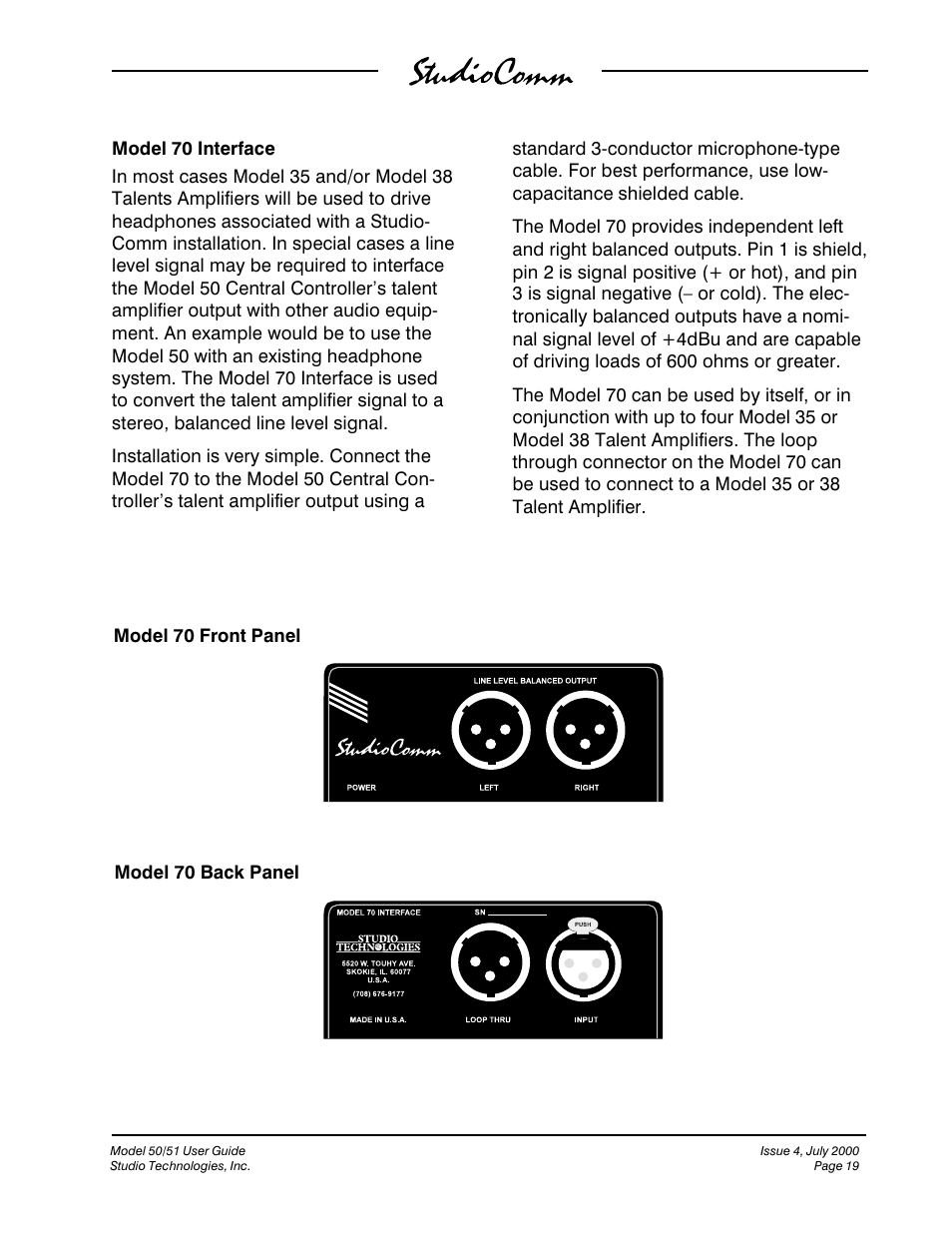 Studio Technologies 50 2000 User Manual | Page 19 / 53