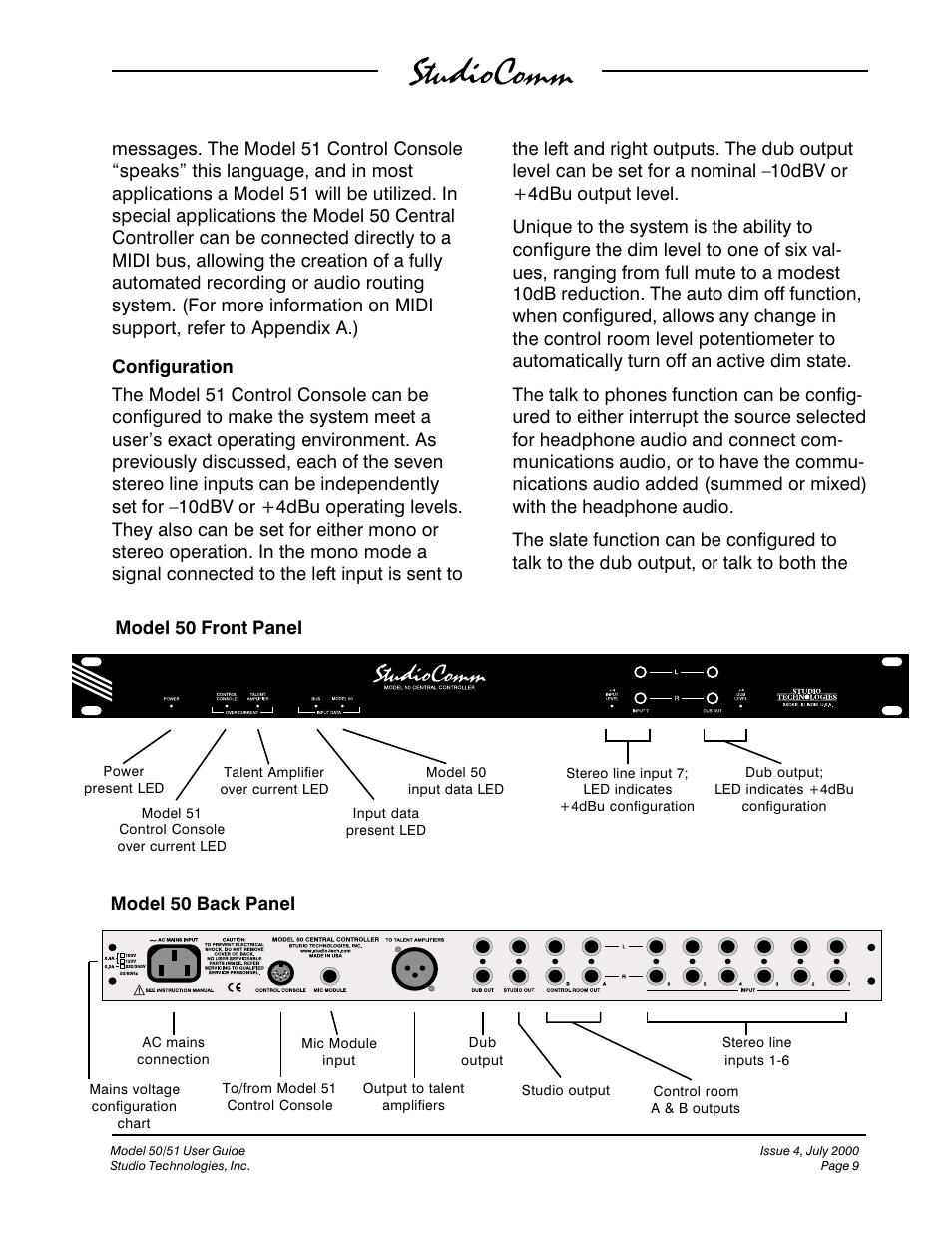 Studio Technologies 50 2000 User Manual | Page 9 / 53