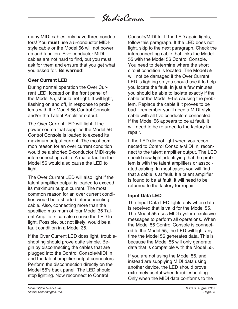 Studio Technologies 55 2005 User Manual | Page 23 / 41