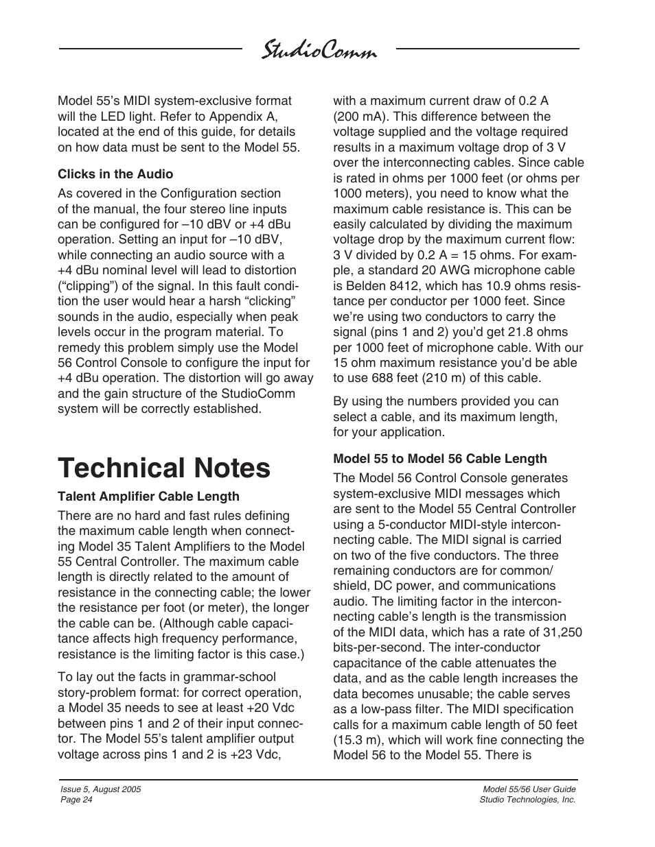 Studio Technologies 55 2005 User Manual | Page 24 / 41
