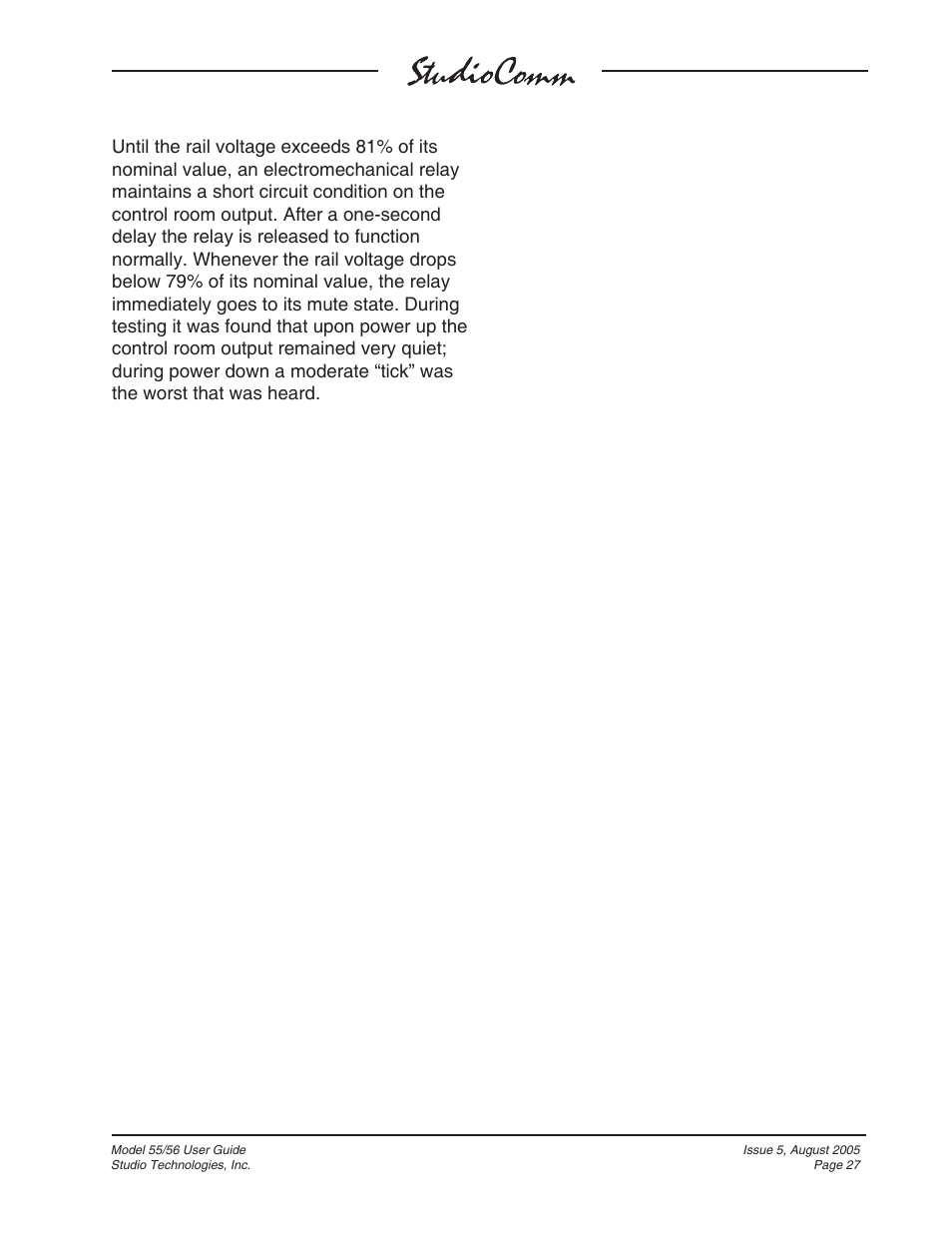 Studio Technologies 55 2005 User Manual | Page 27 / 41