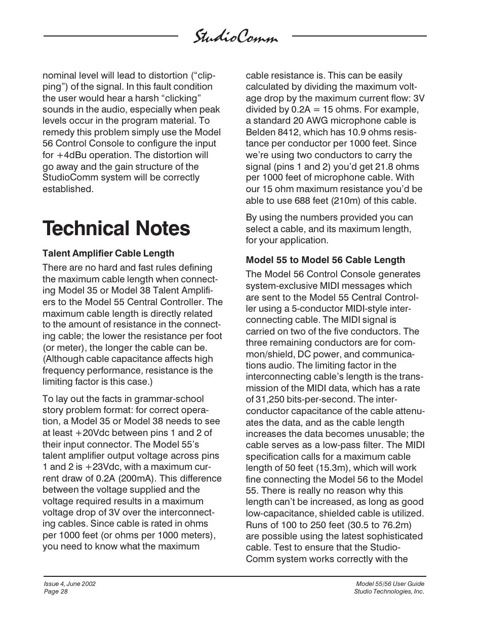 Studio Technologies 55 2002 User Manual | Page 28 / 45