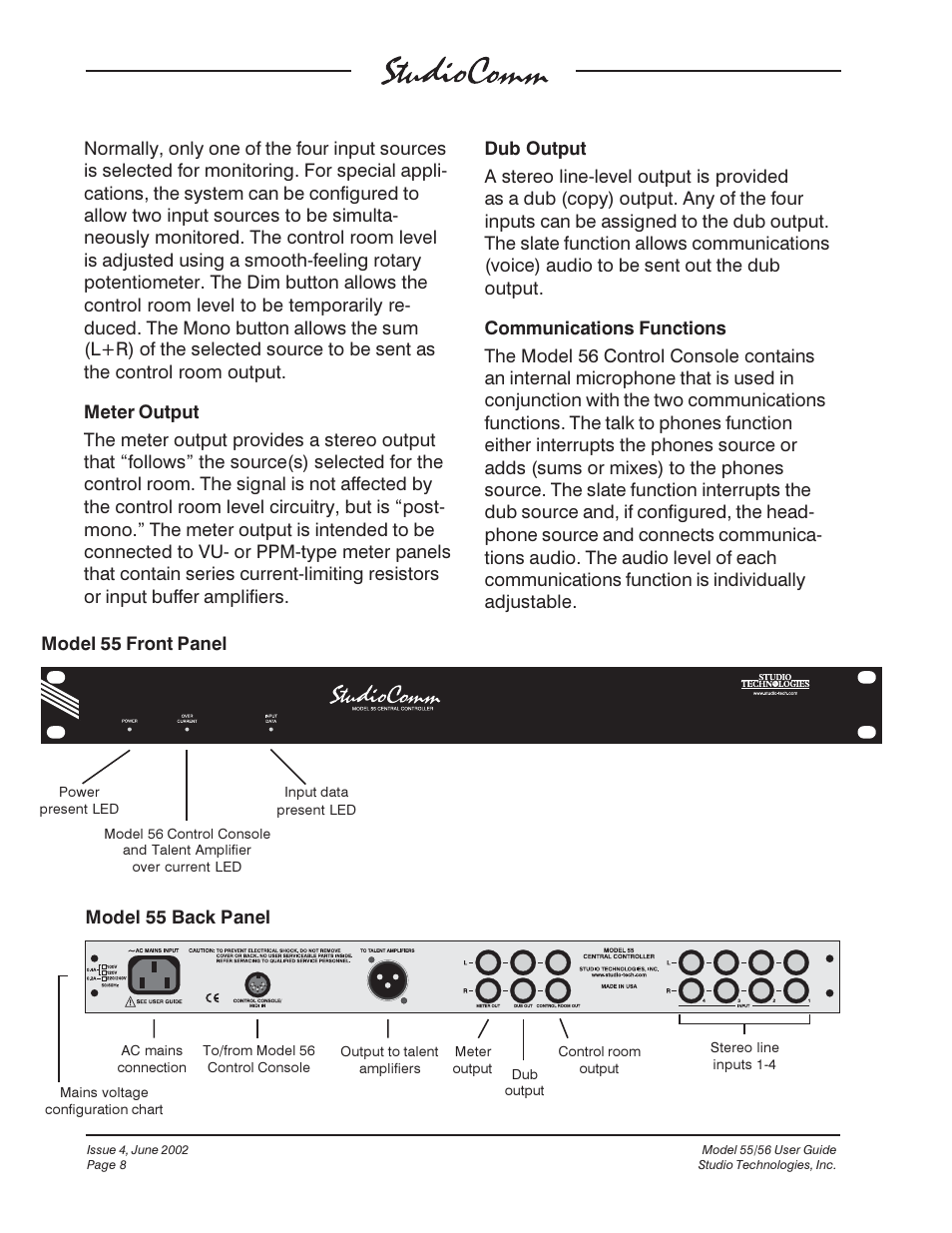 Studio Technologies 55 2002 User Manual | Page 8 / 45