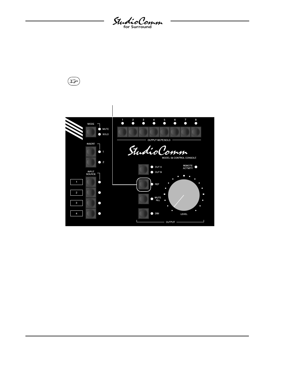 Model 59 configuration chart—setting ref level | Studio Technologies 58 1998 User Manual | Page 34 / 54