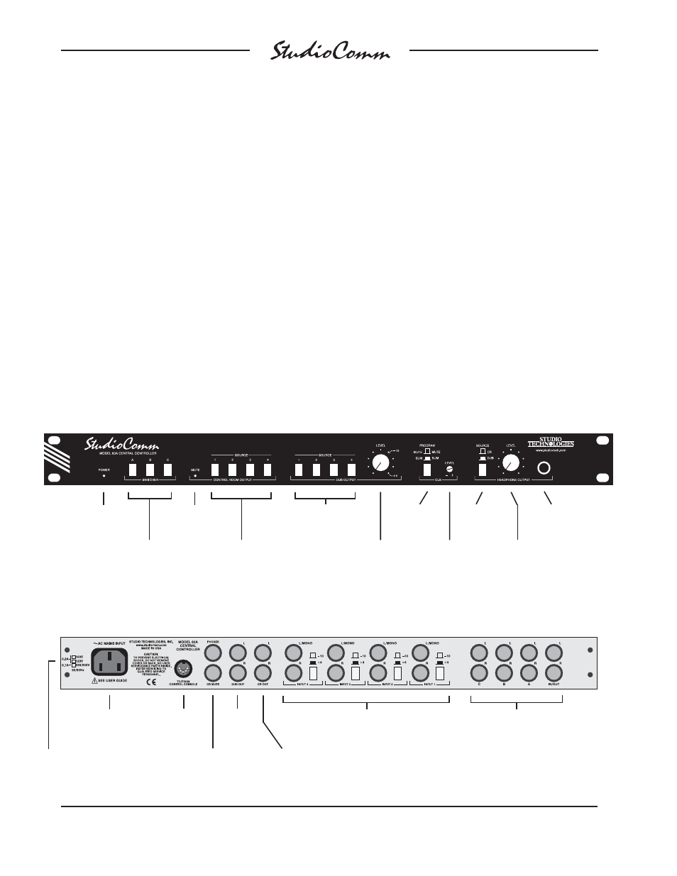 Model 60a back panel | Studio Technologies 60A User Manual | Page 8 / 25