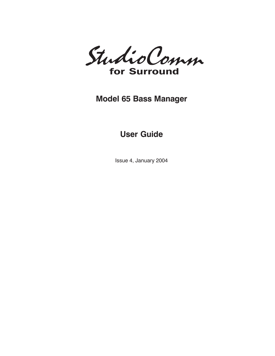 Studio Technologies 65 User Manual | 27 pages
