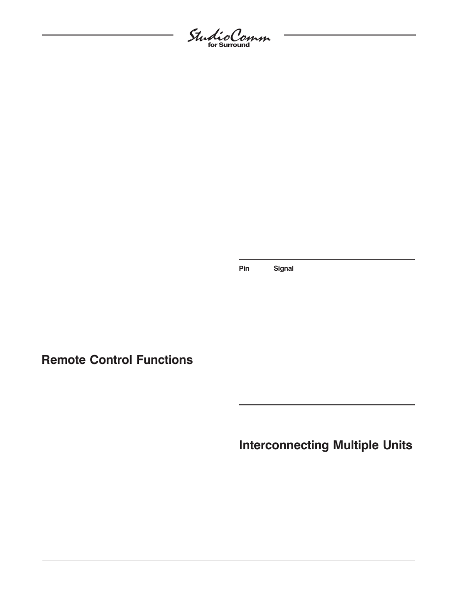 Remote control functions, Interconnecting multiple units | Studio Technologies 65 User Manual | Page 12 / 27