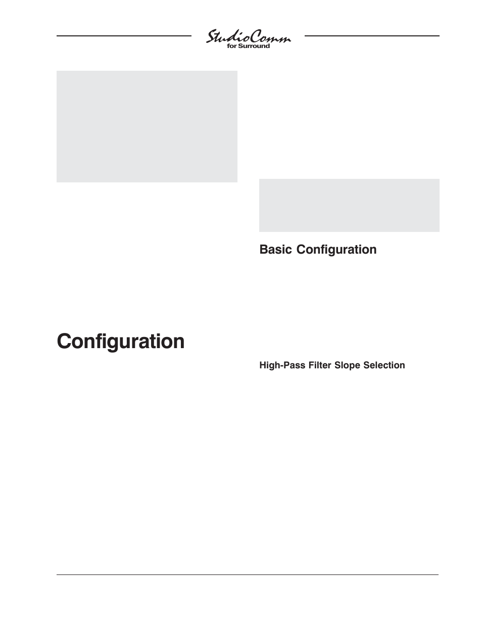 Configuration, Basic configuration | Studio Technologies 65 User Manual | Page 15 / 27
