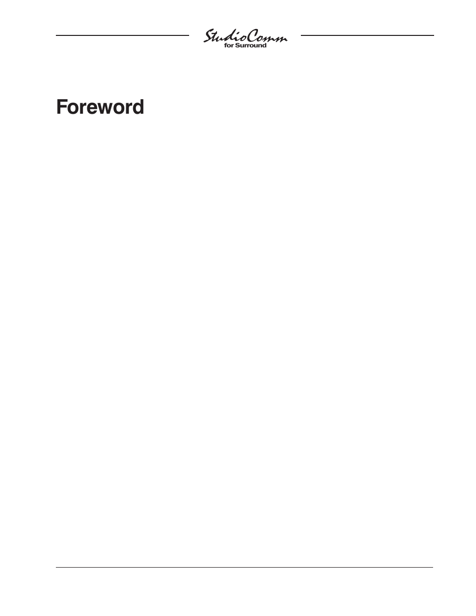 Foreword | Studio Technologies 65 User Manual | Page 5 / 27