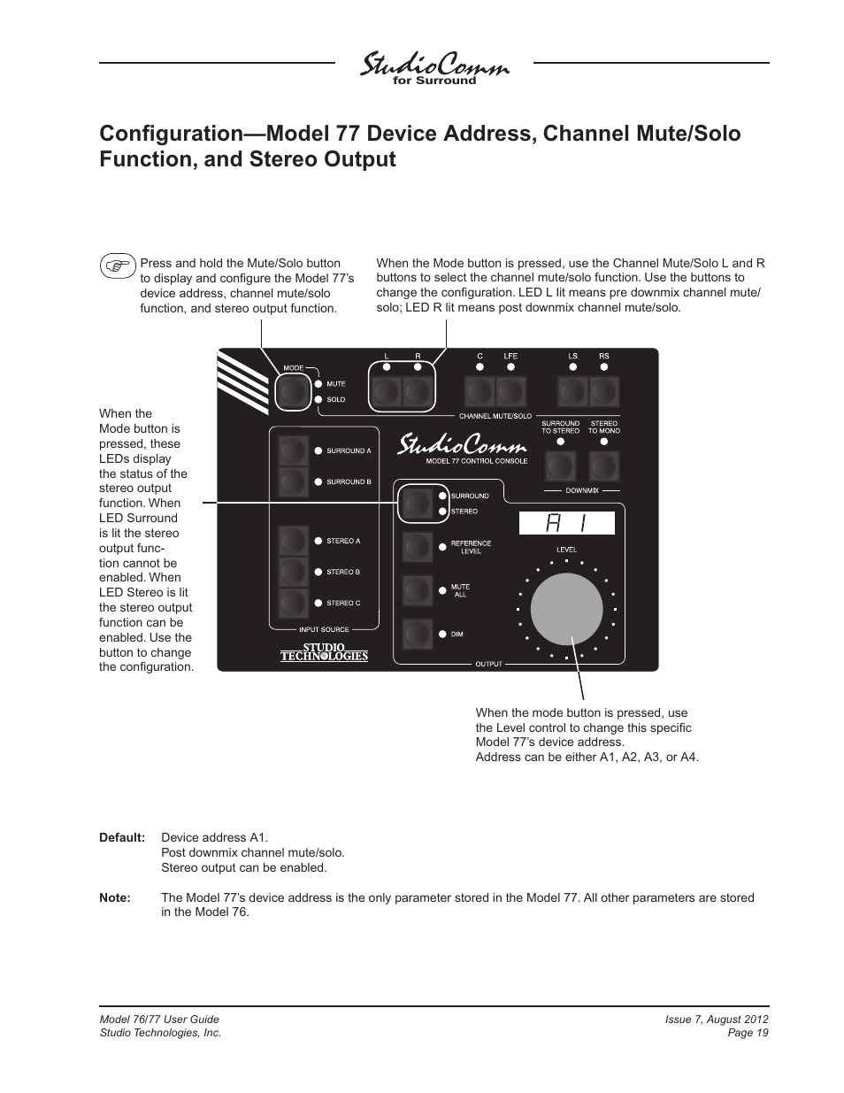 Studio Technologies 76 V.1.10 User Manual | Page 19 / 37