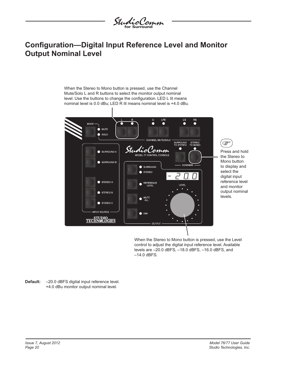 Studio Technologies 76 V.1.10 User Manual | Page 20 / 37